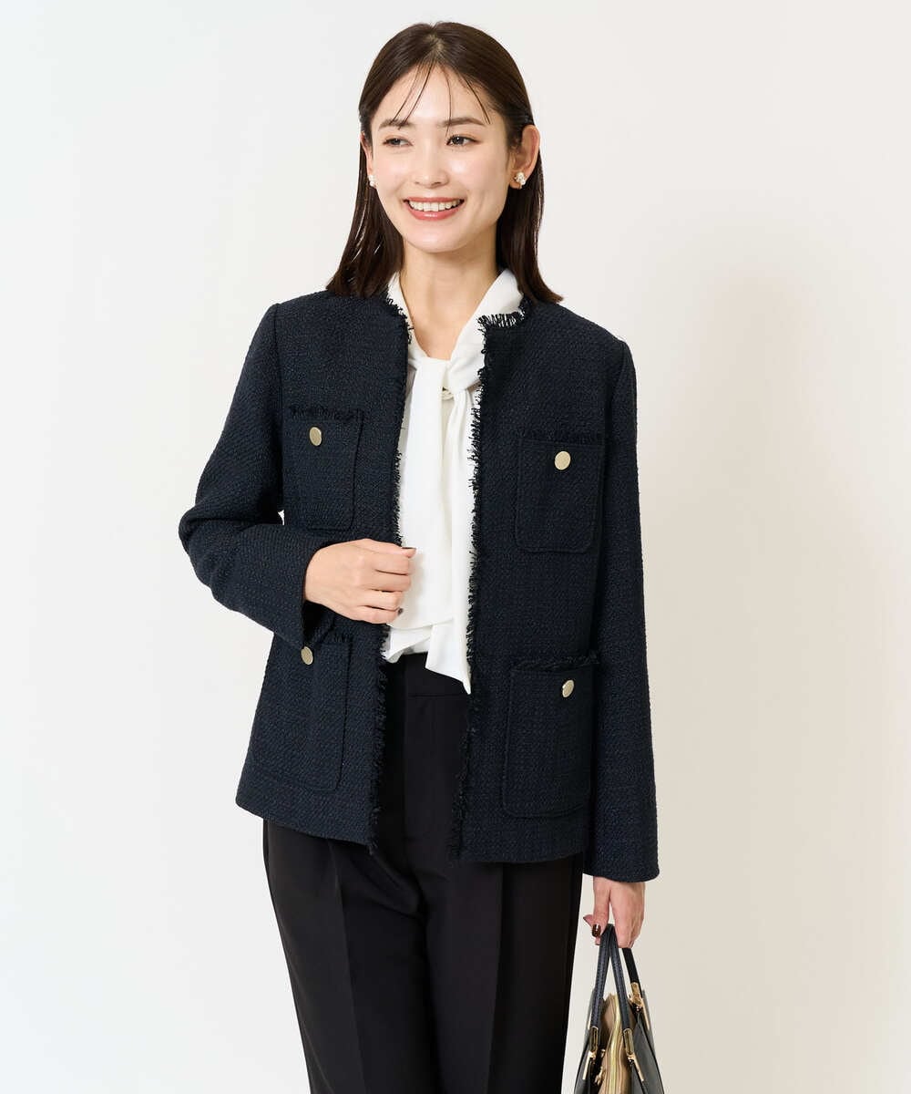 ツイードジャケット(ノーカラージャケット) | a.v.v(アー・ヴェ・ヴェ