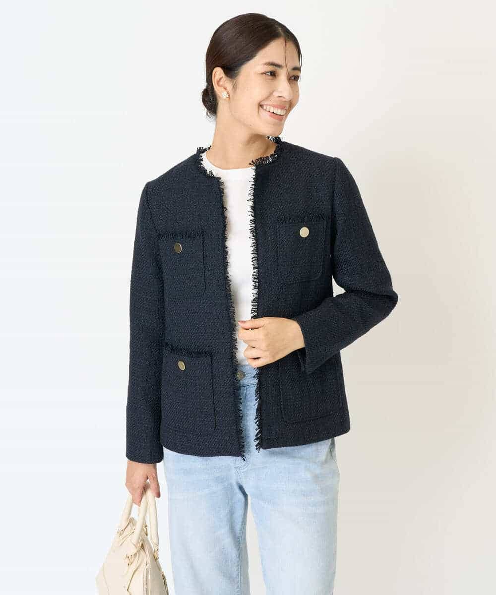ツイードジャケット(ノーカラージャケット) | a.v.v(アー・ヴェ・ヴェ