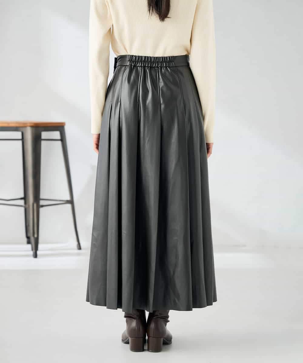 洗える】レザープリーツスカート(ミモレ丈スカート) | a.v.v(アー