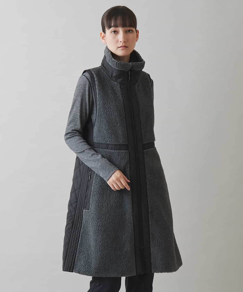 HARUNOBUMURATA ロングジレ ウール ボア着脱可能 ベージュ 38 【公式通販】