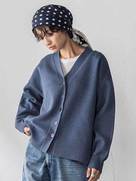 スポンディッシュVネックニットカーディガン≪洗濯機で洗える