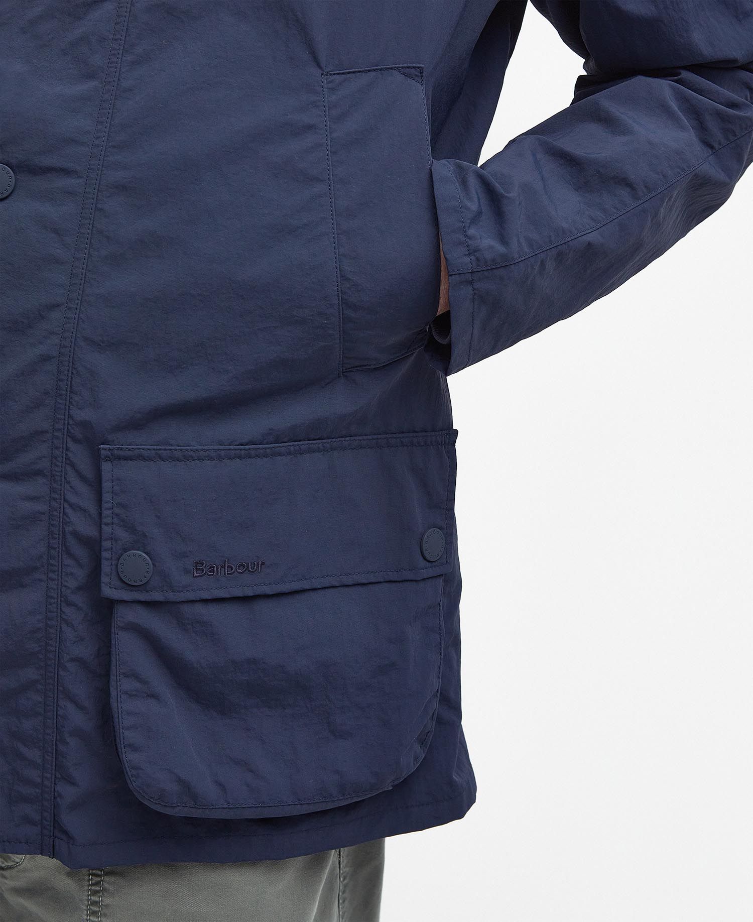 Barbour Hooded Domus Waterproof Jacket - Navy – John Hyatt Clothing