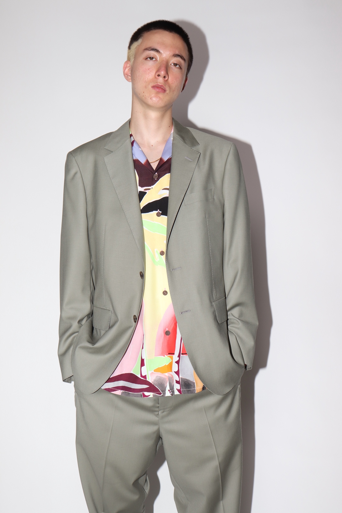 WACKO MARIA/DORMEUIL / PLEATED TROUSERS（TYPE-2）（SMOKEY GREEN