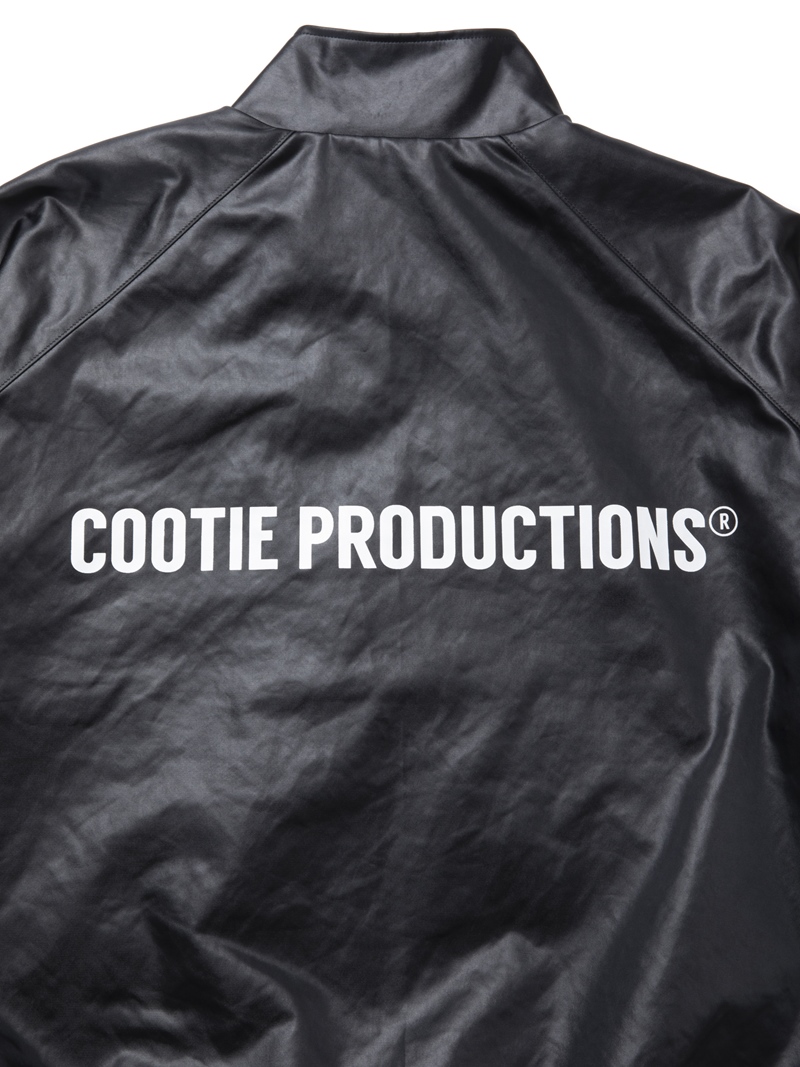 COOTIE PRODUCTIONS/Damp Coated Satin Track Jacket（Black