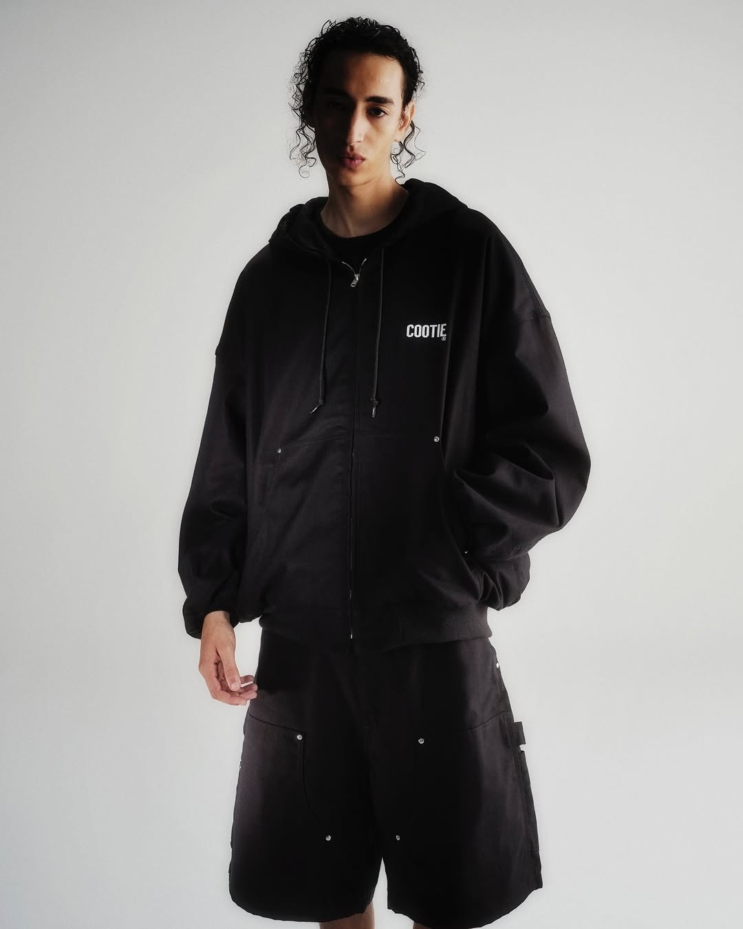 COOTIE PRODUCTIONS/Abyss Dyed Duck Hooded Work Jacket（Black