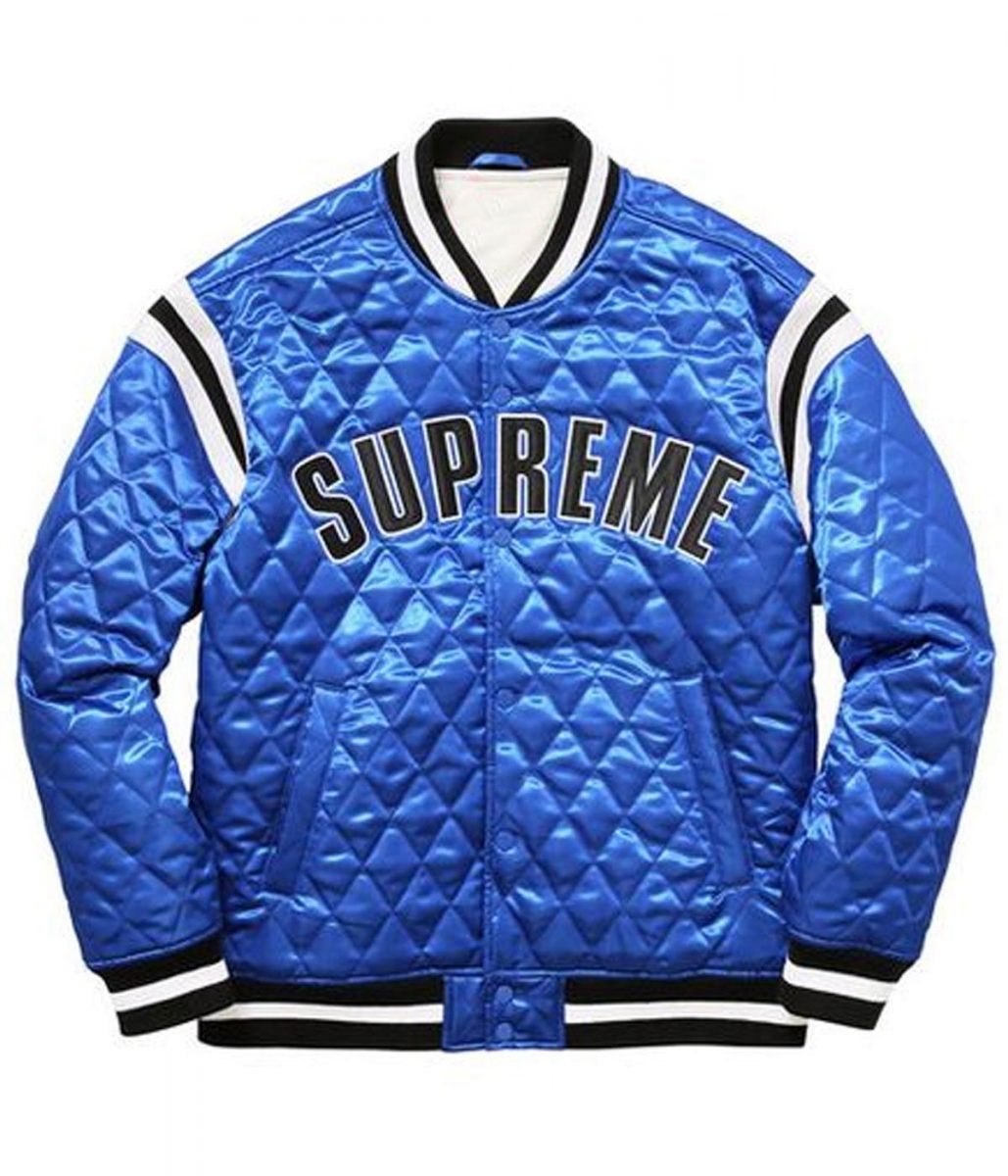 Diamond Quilted Supreme Varsity Satin Jacket - Jackets Masters