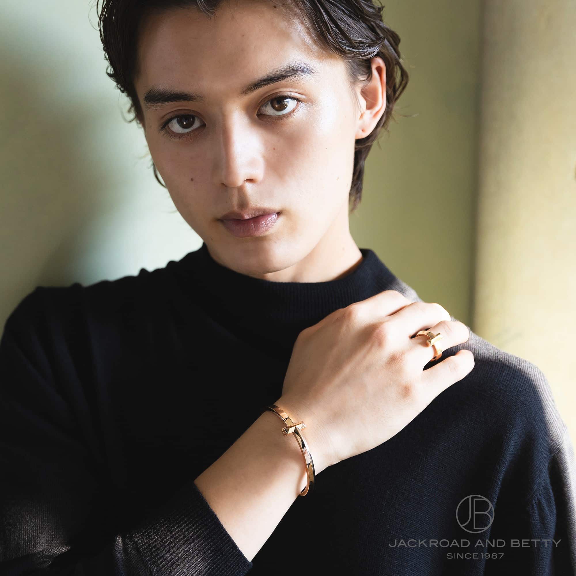 Tワン ワイド ヒンジ バングル ラージ RG[68127181] T1 Wide Hinged