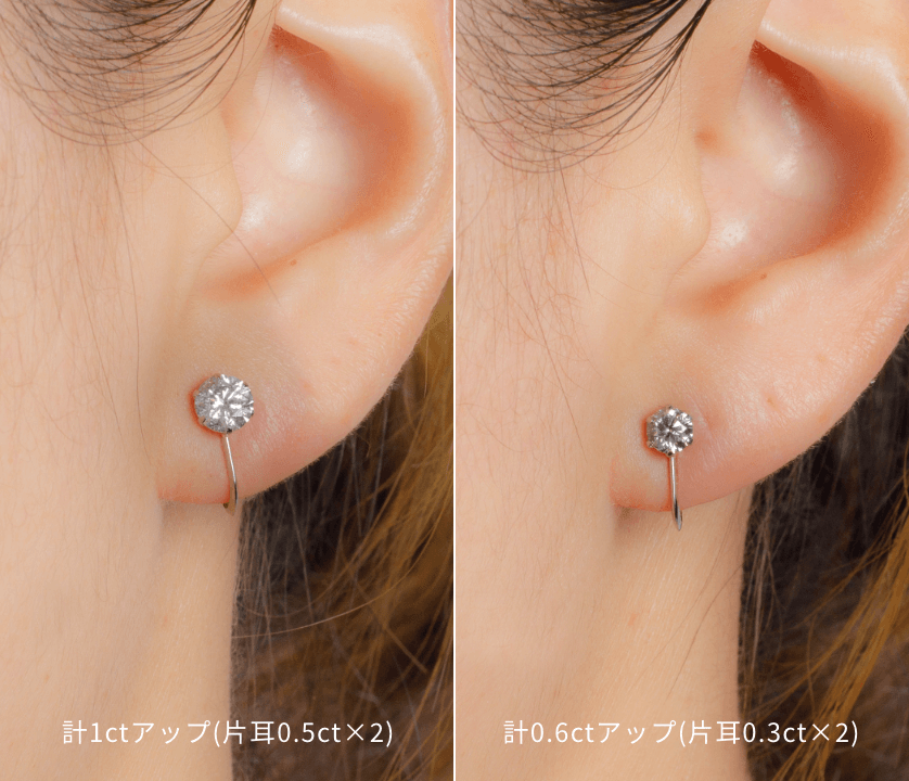松屋銀座特選 DカラーI1クラスダイヤモンドイヤリング又はピアス計1.0