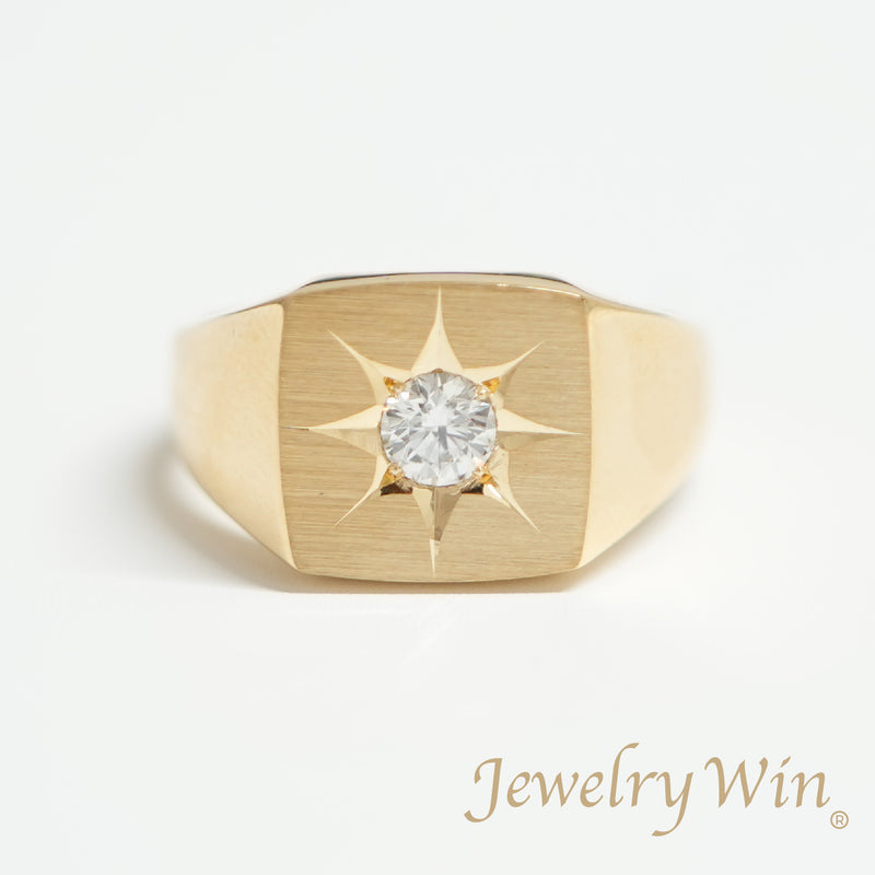 リング 印台(中) K18 0.3ct以上 ダイヤモンド付