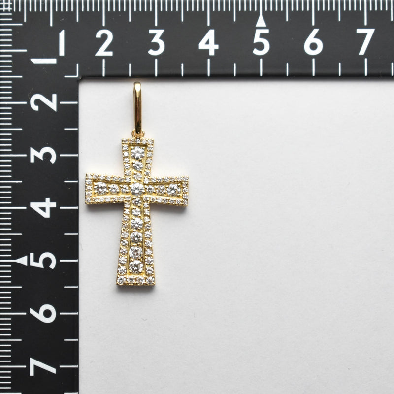 ペンダントトップ クロス K18 ダイヤモンド付 (Type-GC-F)