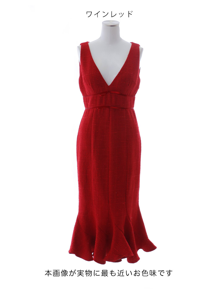 SALE!【sifeel/シフィール】大柄ツイードワンピースドレス/キャバ