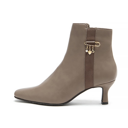 チャーム付きキルトピン2WAYショートブーツ/204-42998(M ブラック