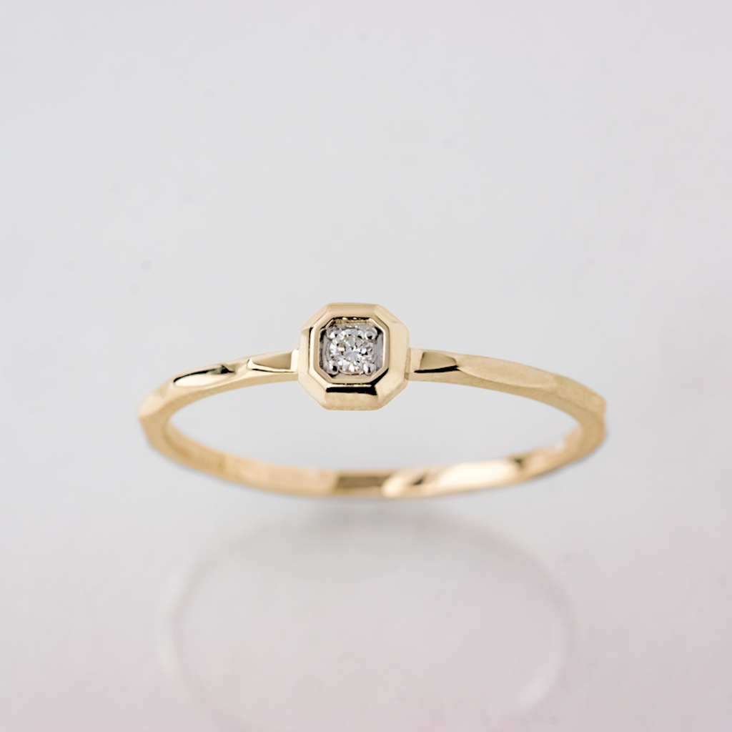 K10 ダイヤモンド リング 八角形