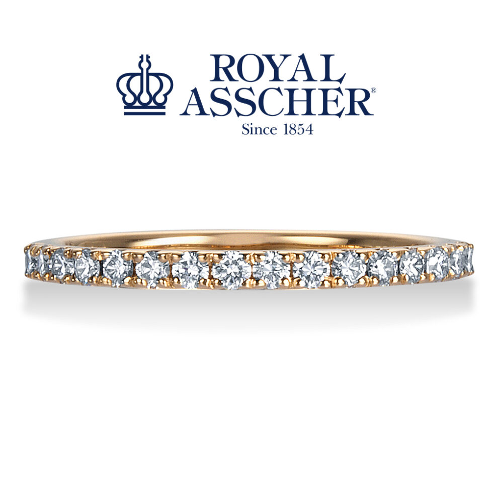 ロイヤルアッシャーダイヤモンド ハーフエタニティリング ゴールド【4