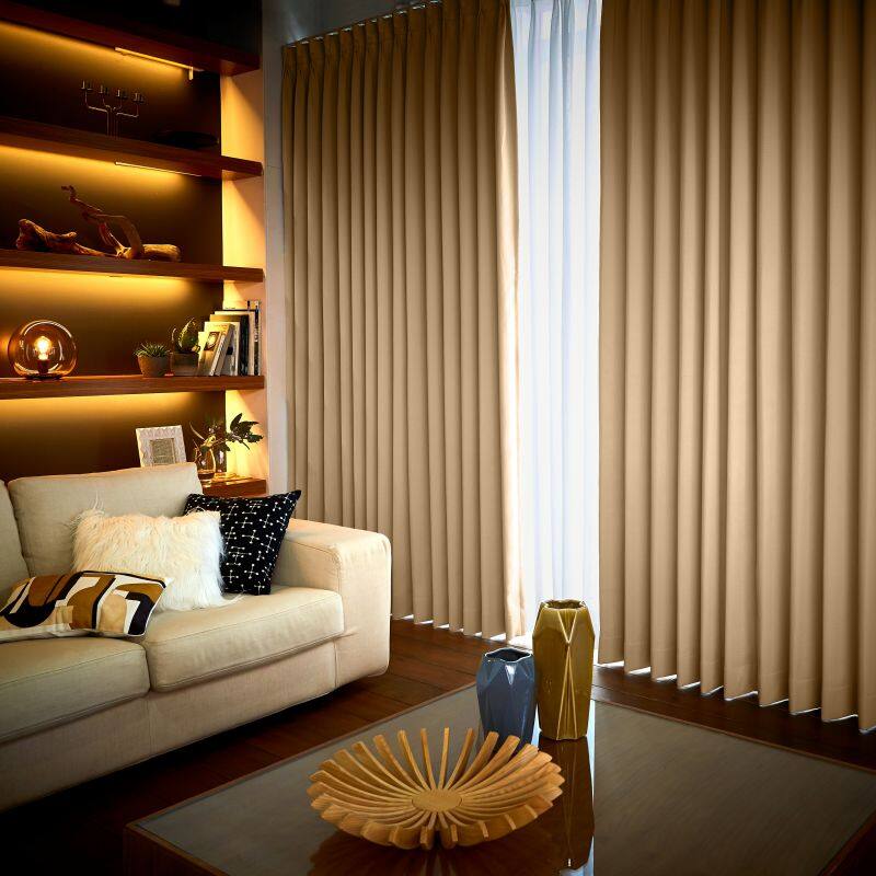 ツル カーテン JD-67202R アーモンド ｜ジャストカーテン