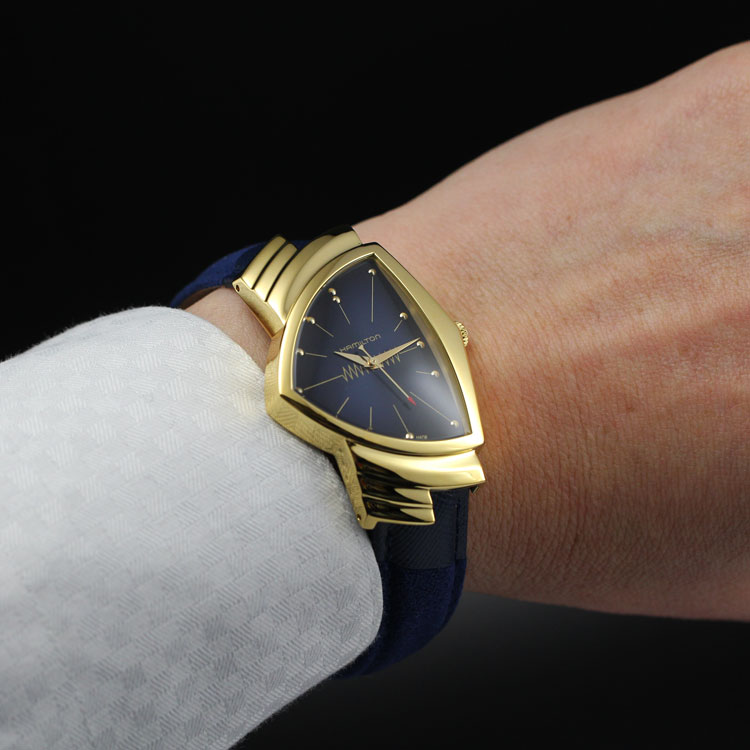 ハミルトン【HAMILTON】ベンチュラ ゴールド ブルーダイヤル メンズ