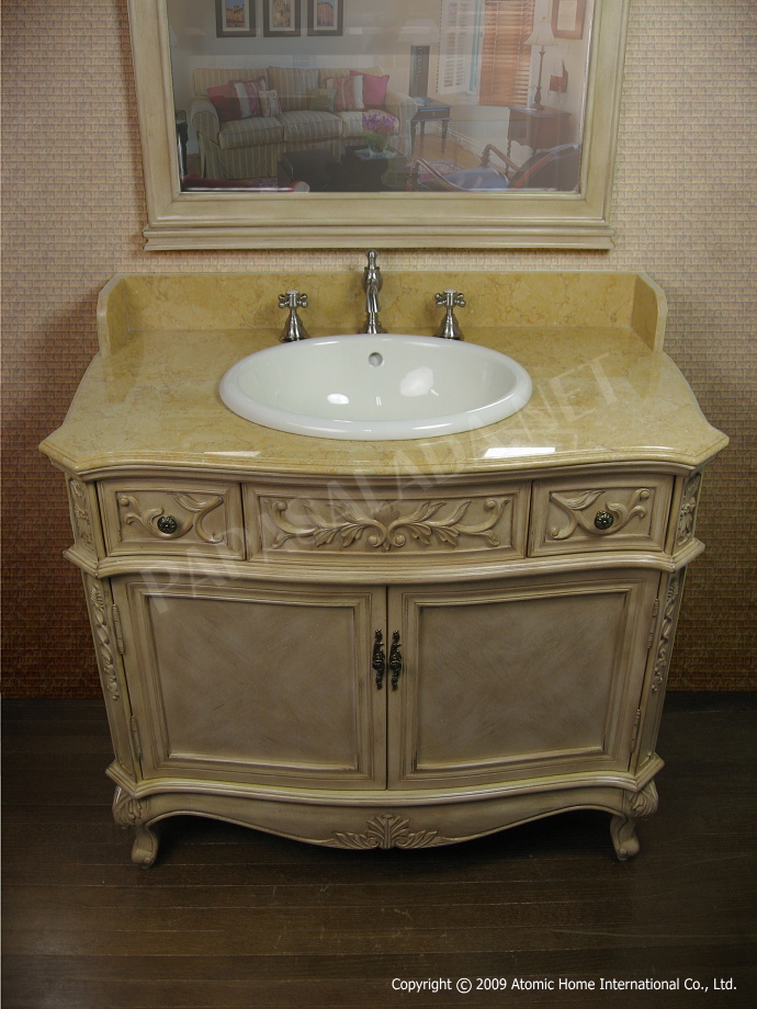 輸入洗面台】アンティーク洗面台W1000（アンティーク・ホワイト）フル