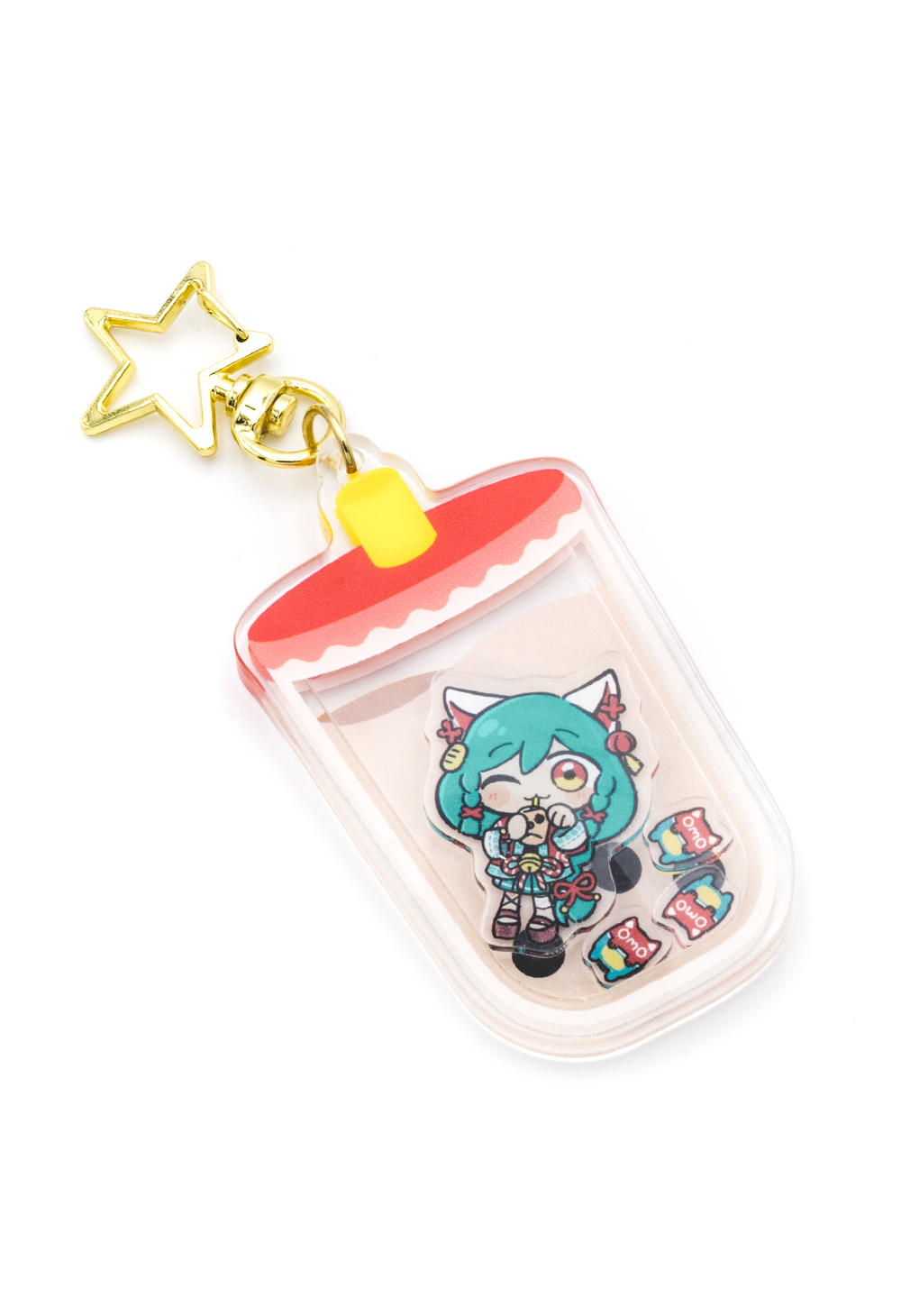 SUNRIGHT TEA x OMORI OMOCAT Shaker Keychain