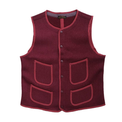 Brown's Beach Early Vest (Burgundy) - Okayama Denim