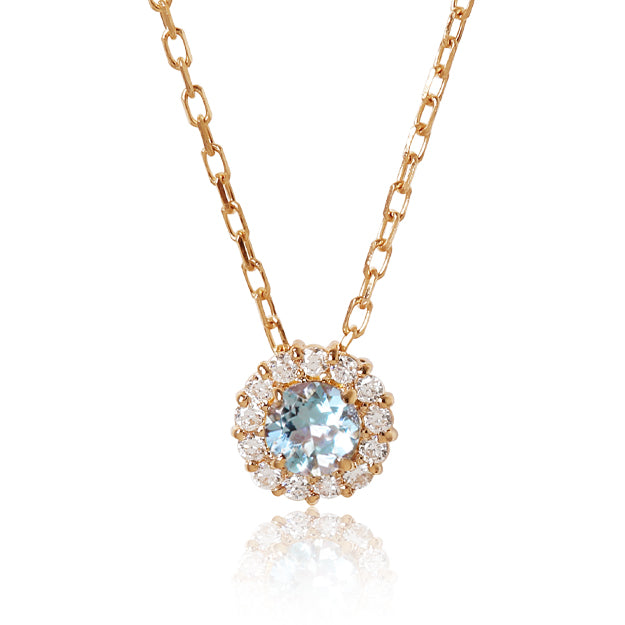 K18/Pt「アクアマリン マフィンバース」ネックレス｜【オレフィーチェ