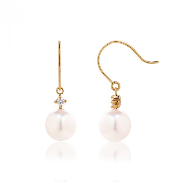 K18/Pt「アコヤ パール フック」ピアス｜【オレフィーチェ】Orefice