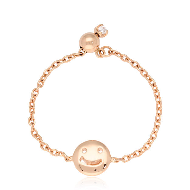 K18/Pt「にこちゃん」チェーンリング｜【オレフィーチェ】Orefice