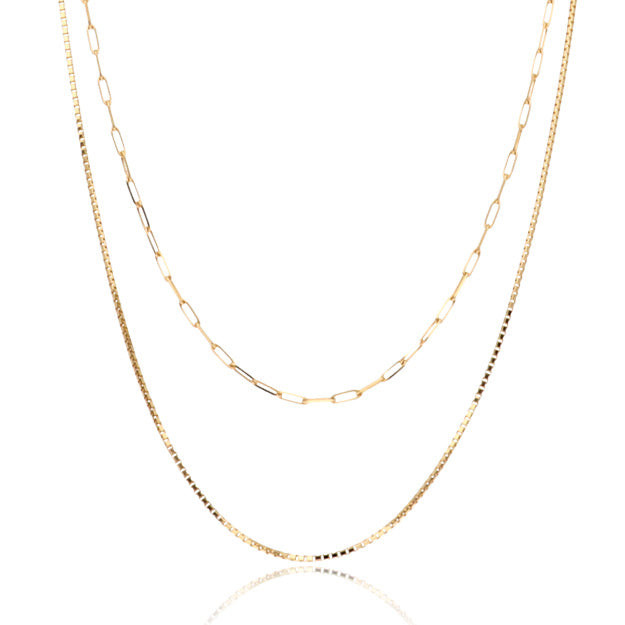 K18「ダブルチェーンシックス」ネックレス｜【オレフィーチェ】Orefice