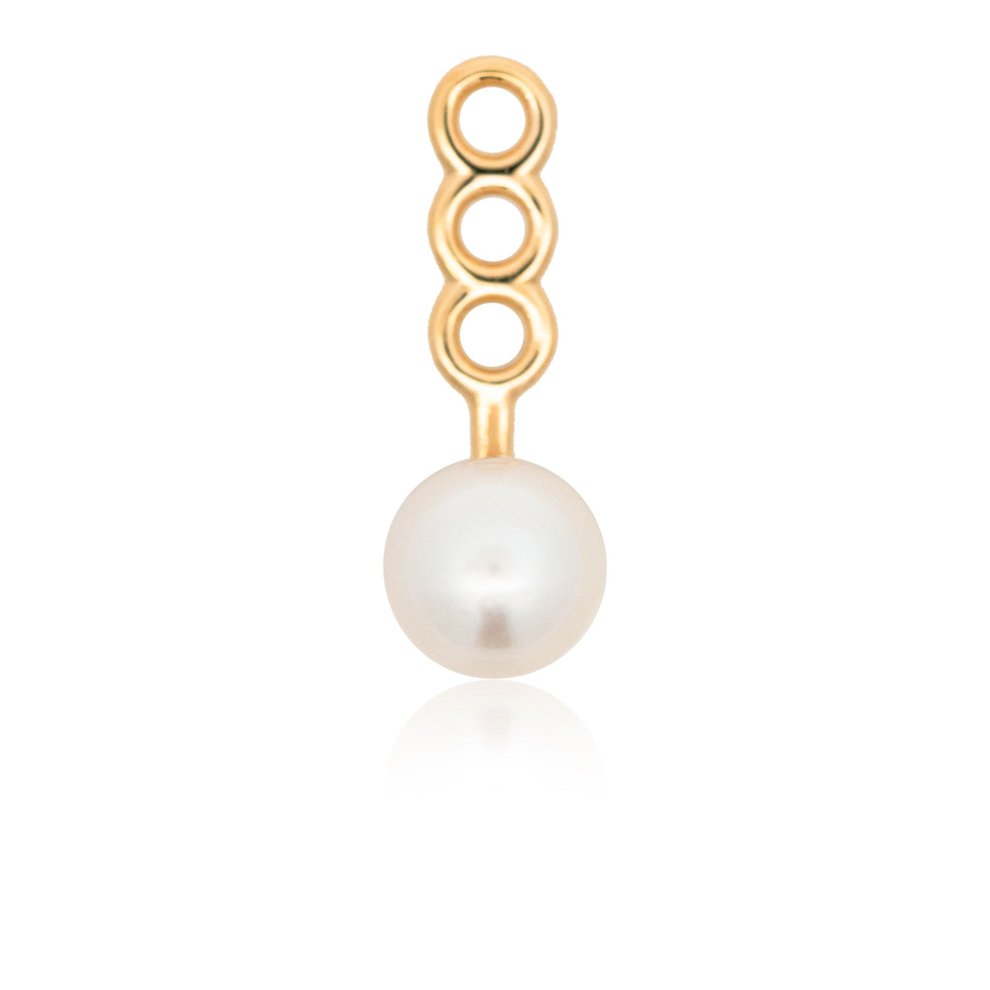 K18/Pt「5mmアコヤパール」ピアスチャーム(片耳用)｜【オレフィーチェ