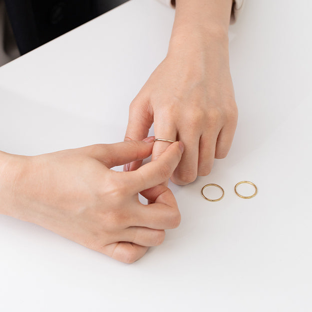 K18/Pt「シトリン バース ヌード」チェーンリング ー ホワイトゴールド