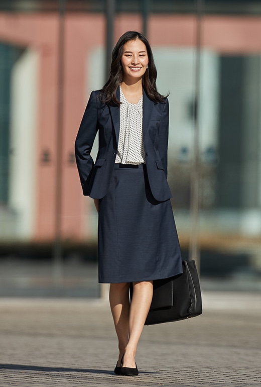 ORIHIKA スーツ セットアップ REDA ネイビー ピンストライプAB6