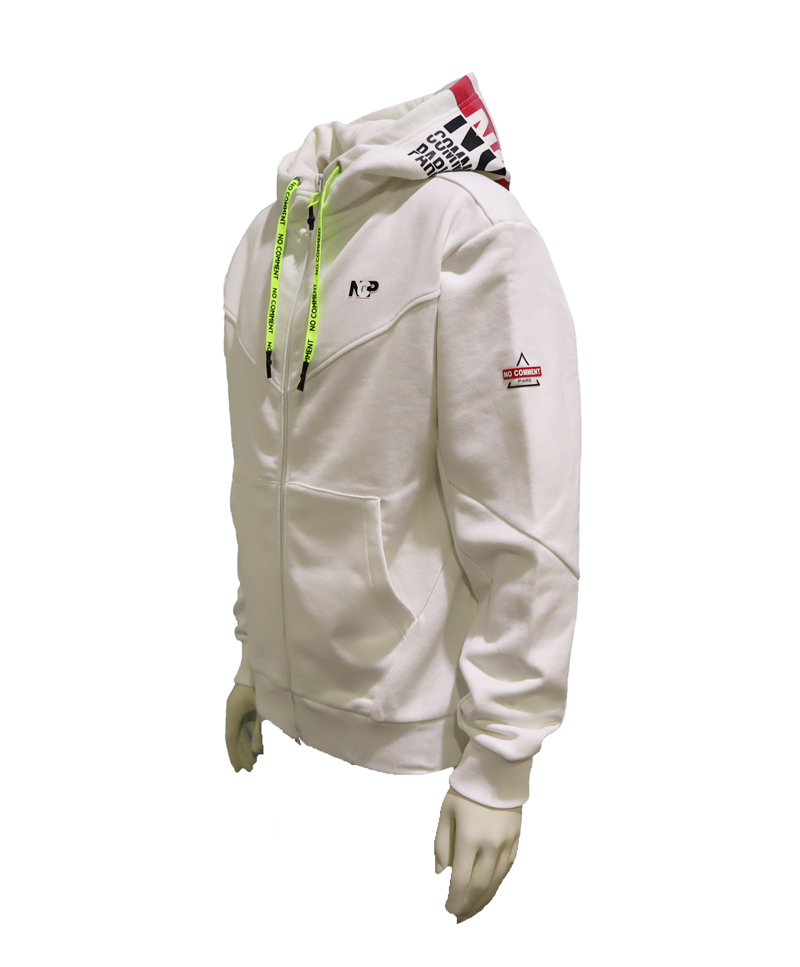 ノーコメントパリ スウェットセットアップ ホワイト×ピンク