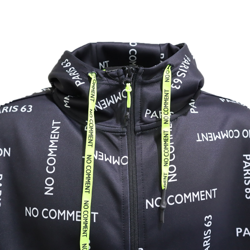 ノーコメントパリ ストレッチ素材 ロゴデザイン セットアップ