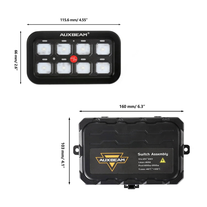 Auxbeam 8 Gang RGB Switch Panel Kit — Overland Depot