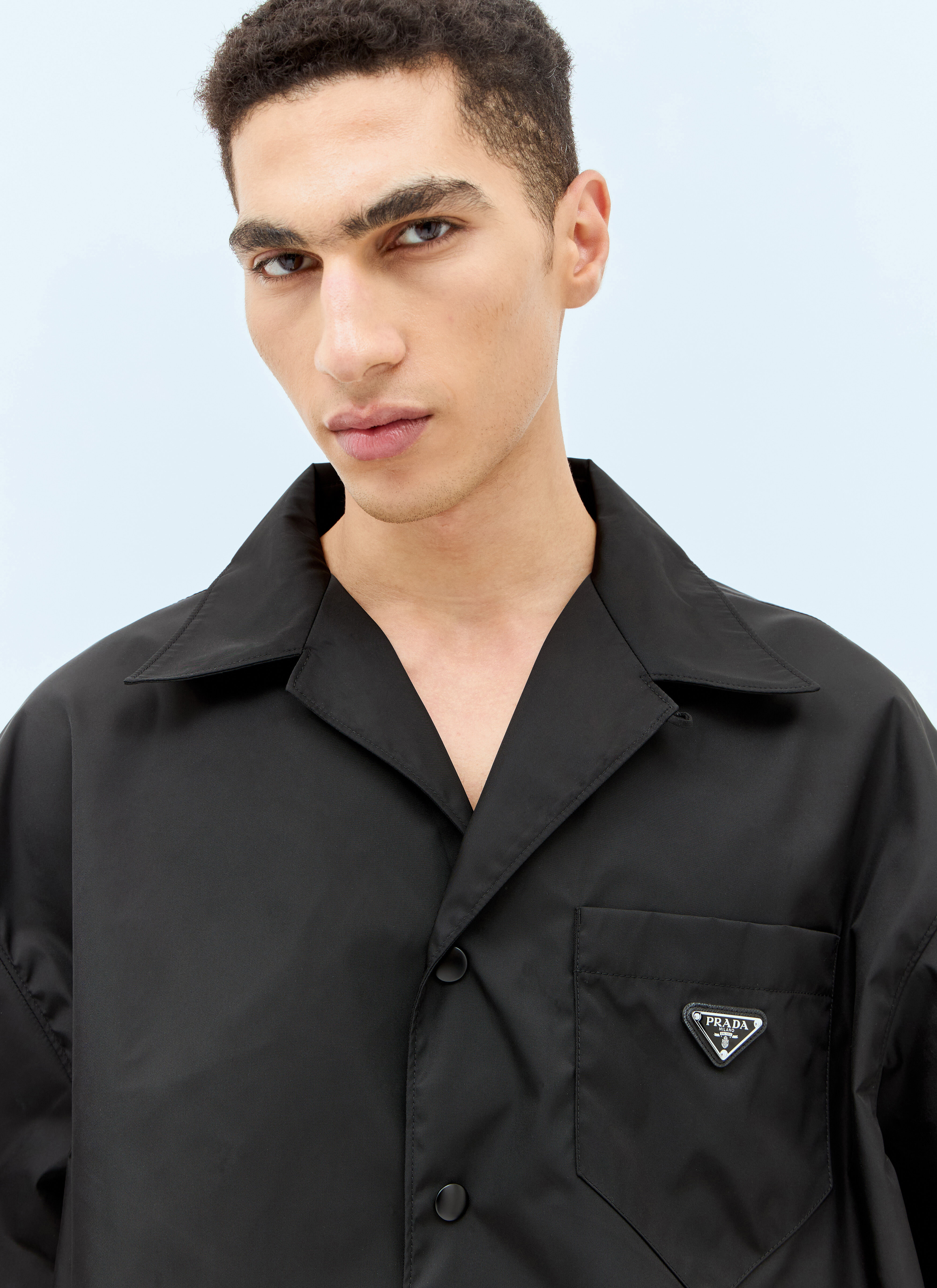 Prada Re-Nylon Short Sleeved Shirt in Black | LN-CC
