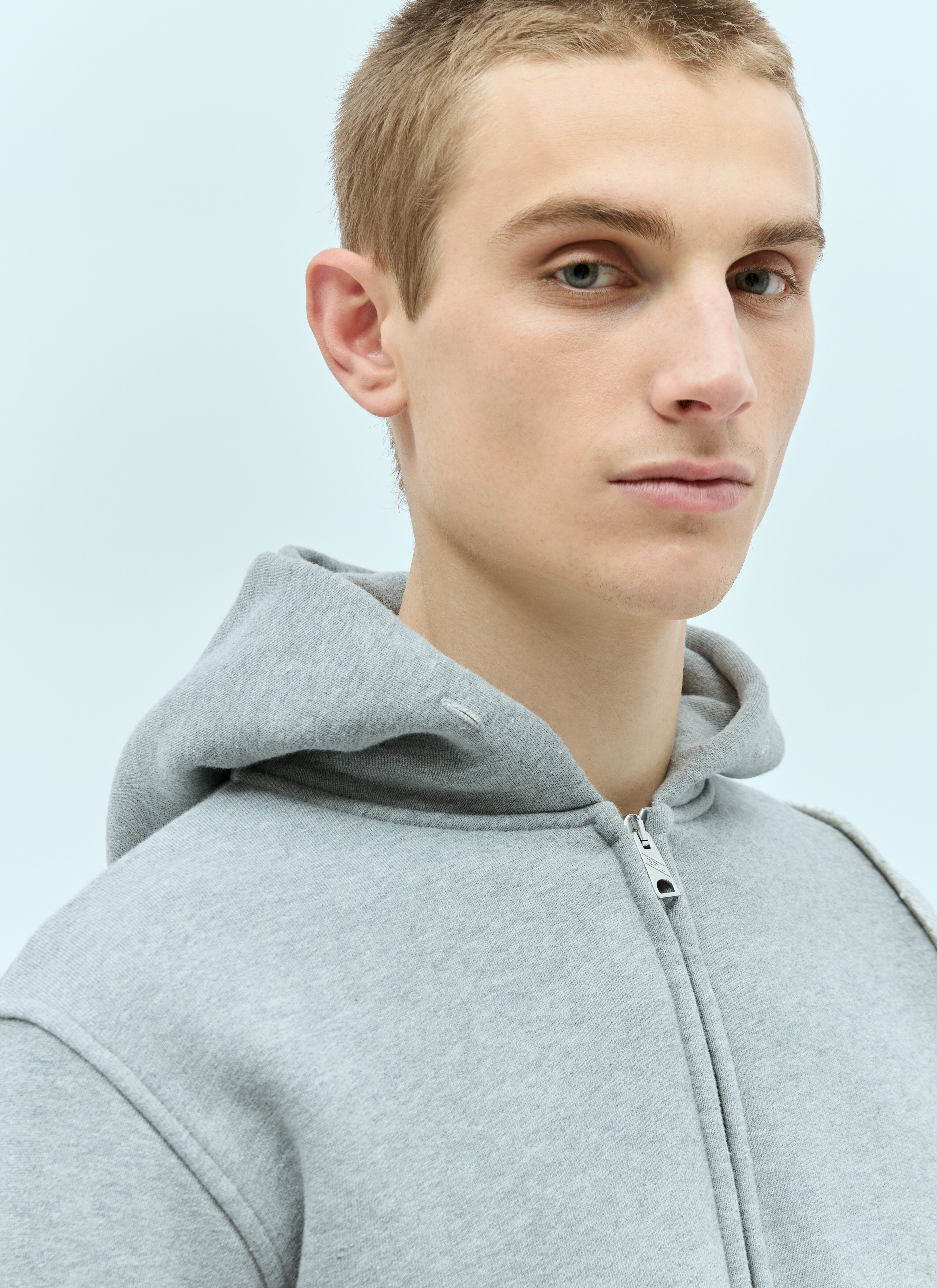 ERL Men's' Swirl Zipped Hooded Sweatshirt in Grey | LN-CC®