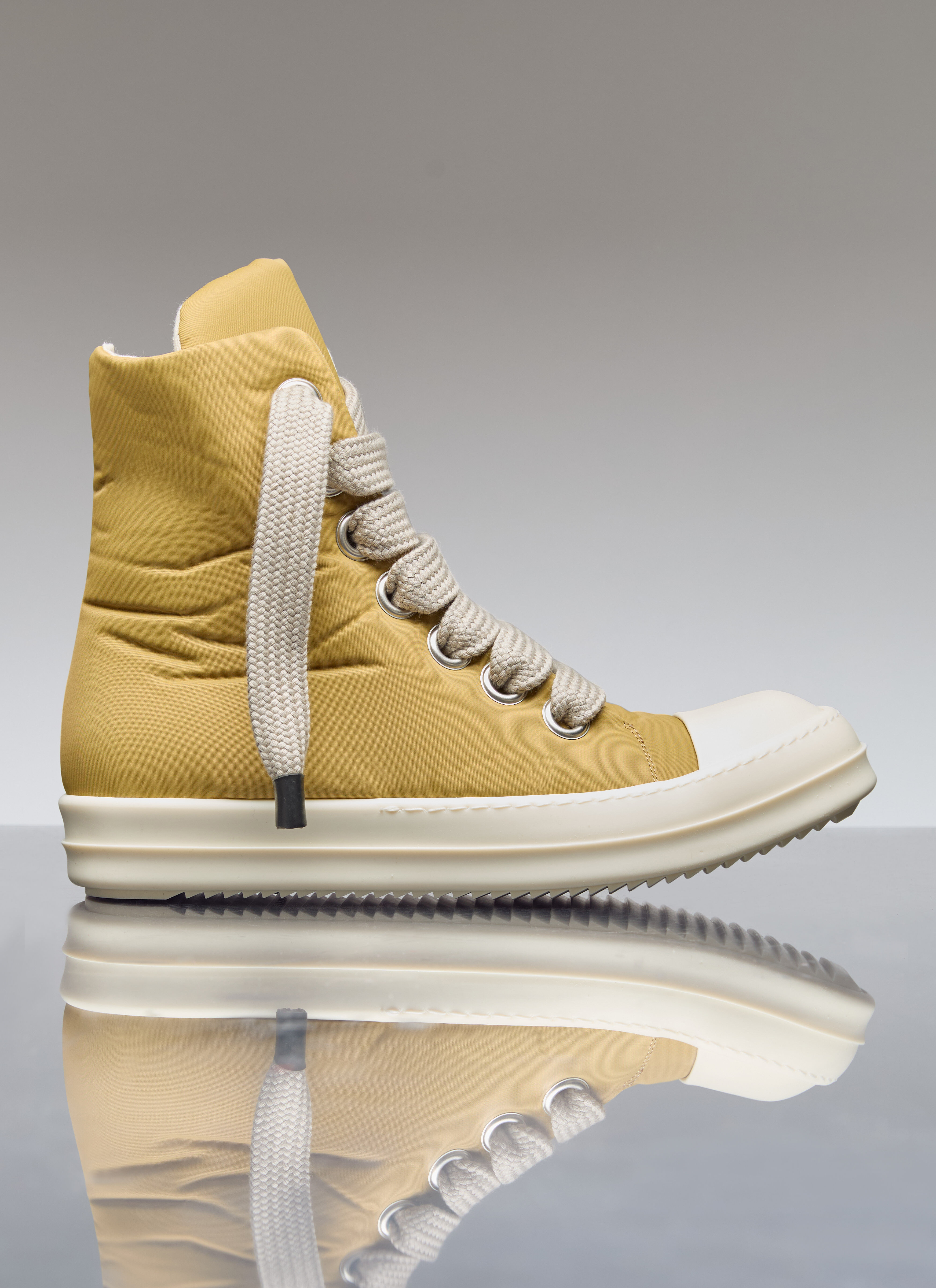 Rick Owens DRKSHDW Men's' Jumbo Lace Puffer Sneakers in Yellow