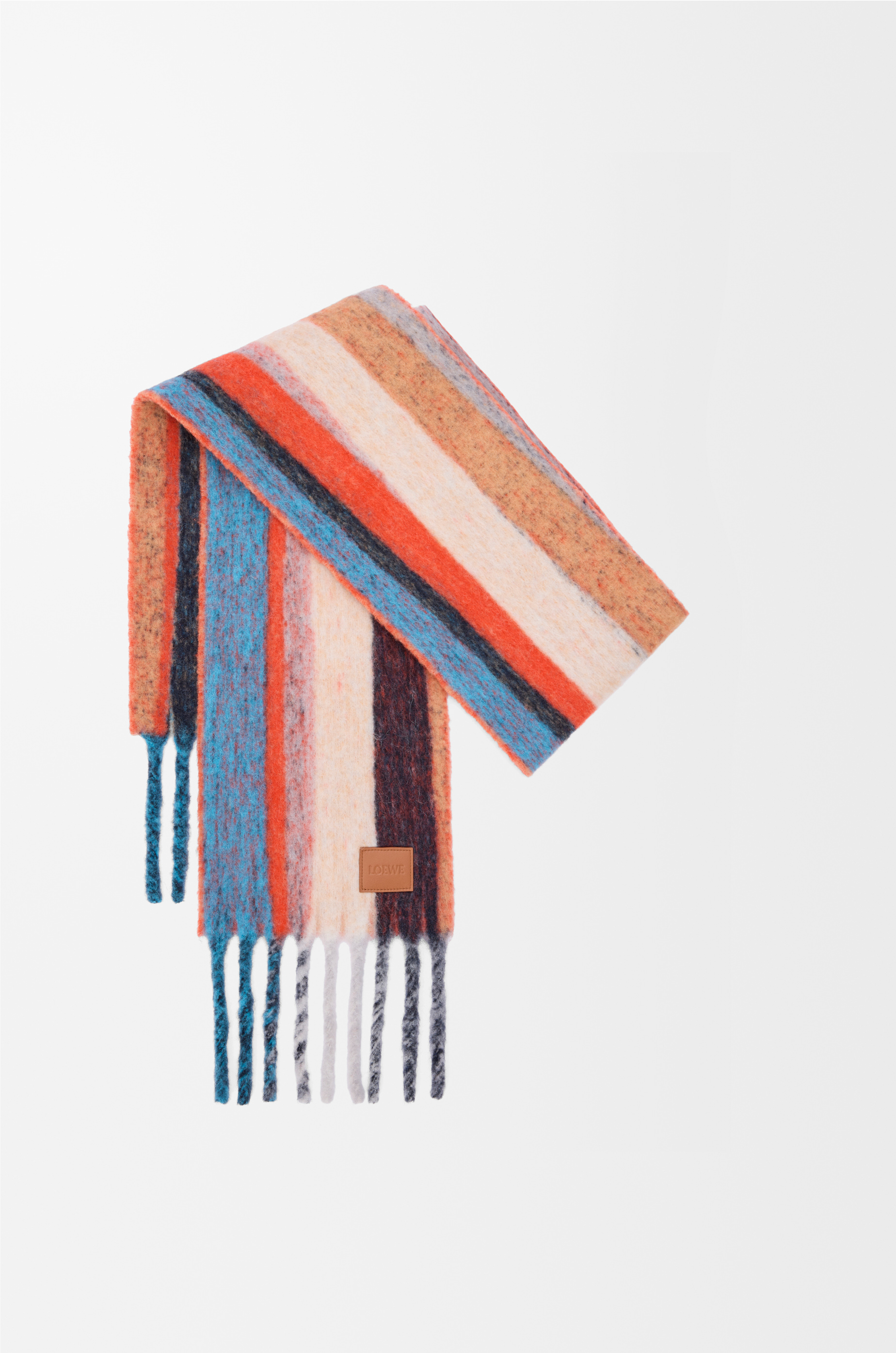 Scarf in alpaca and wool blend Orange - LOEWE USA Official Website