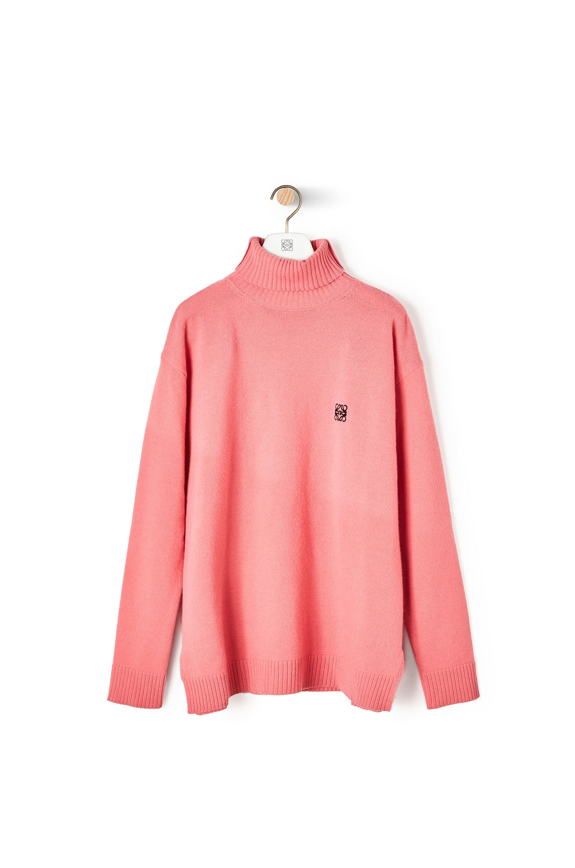 Anagram embroidered turtleneck sweater in cashmere Pink - LOEWE