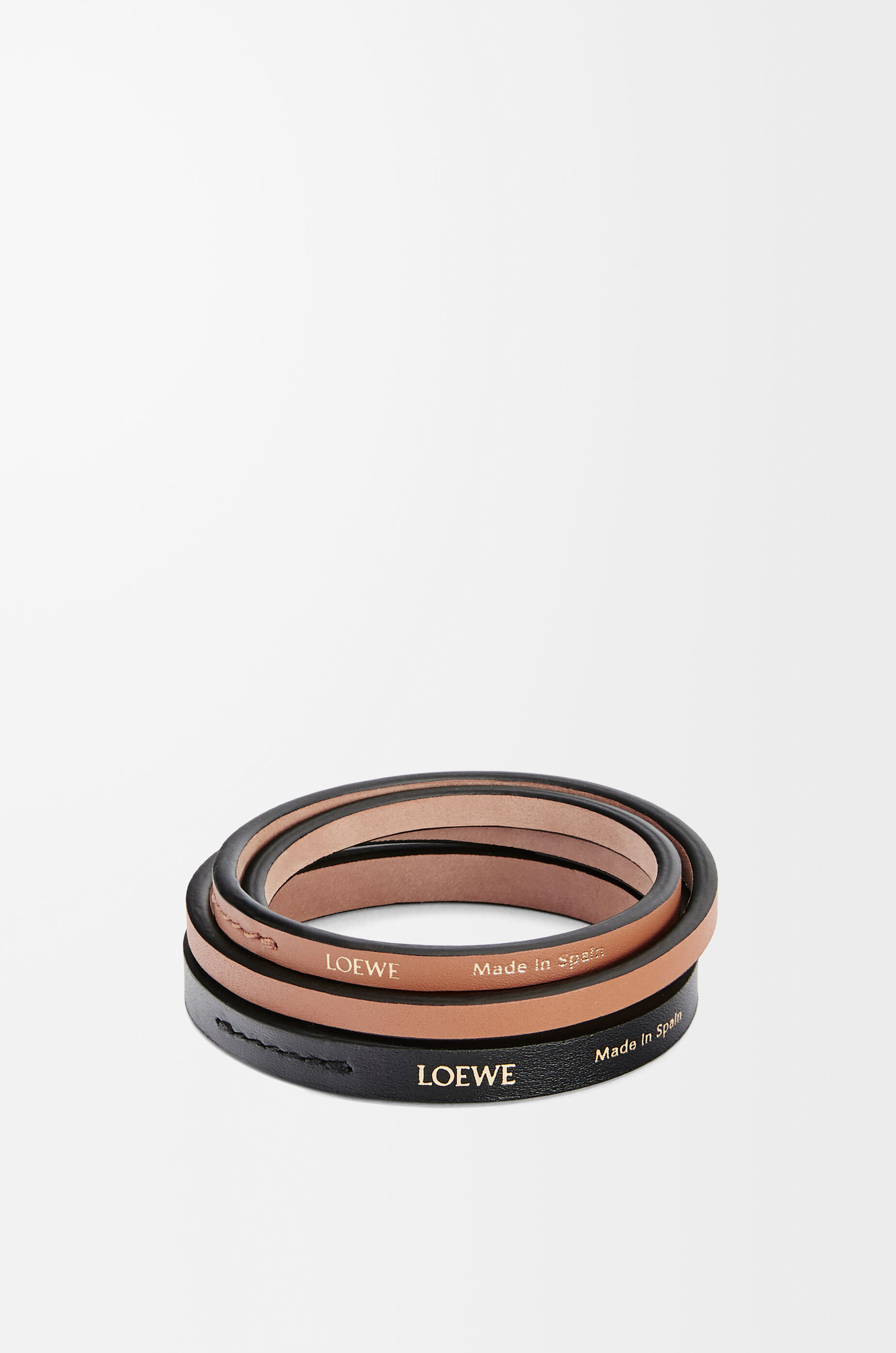 Double bangle set in classic calfskin Black - LOEWE USA Official