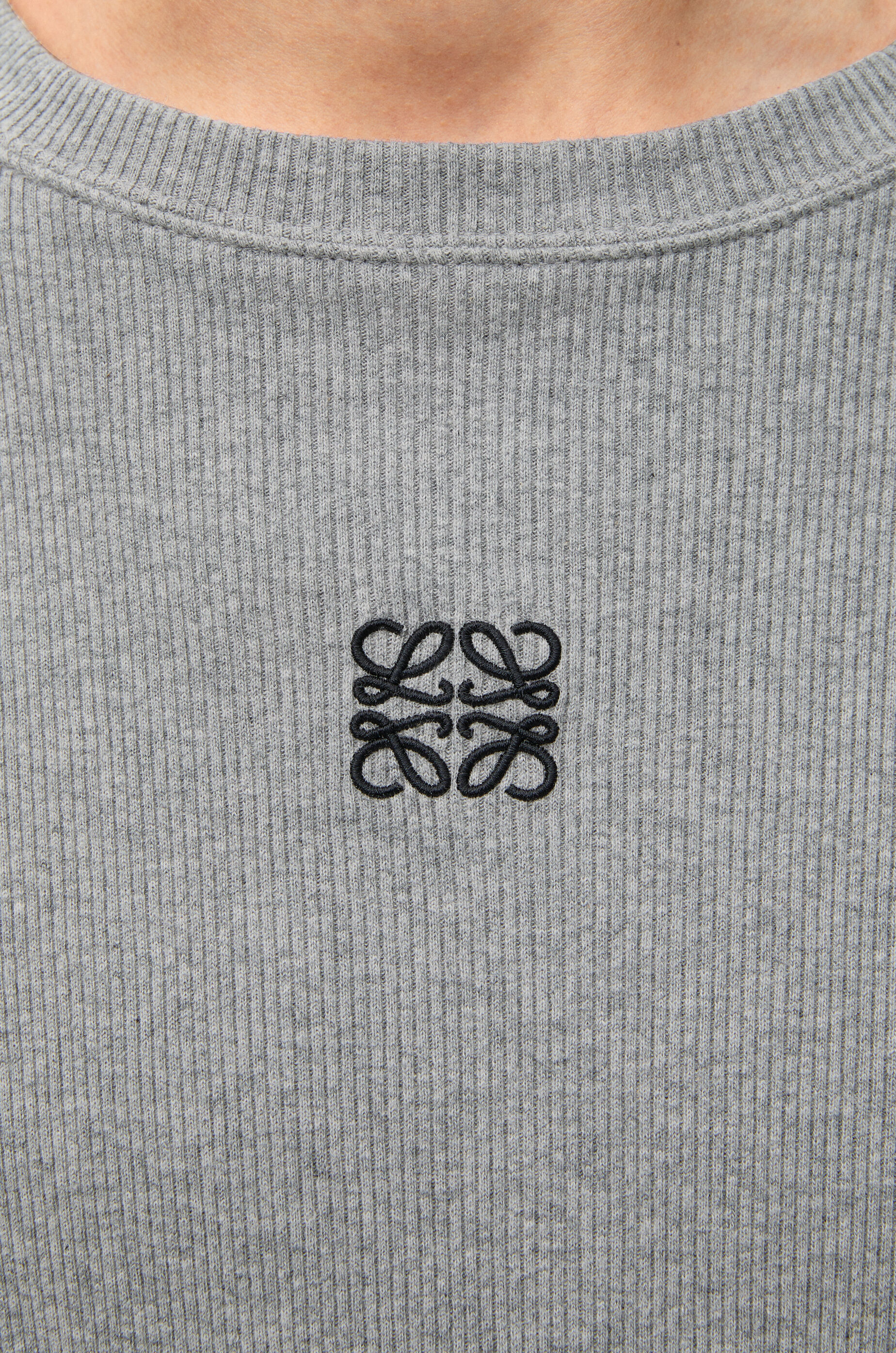 オーバーサイズフィット ロングスリーブ Tシャツ（コットン） グレー