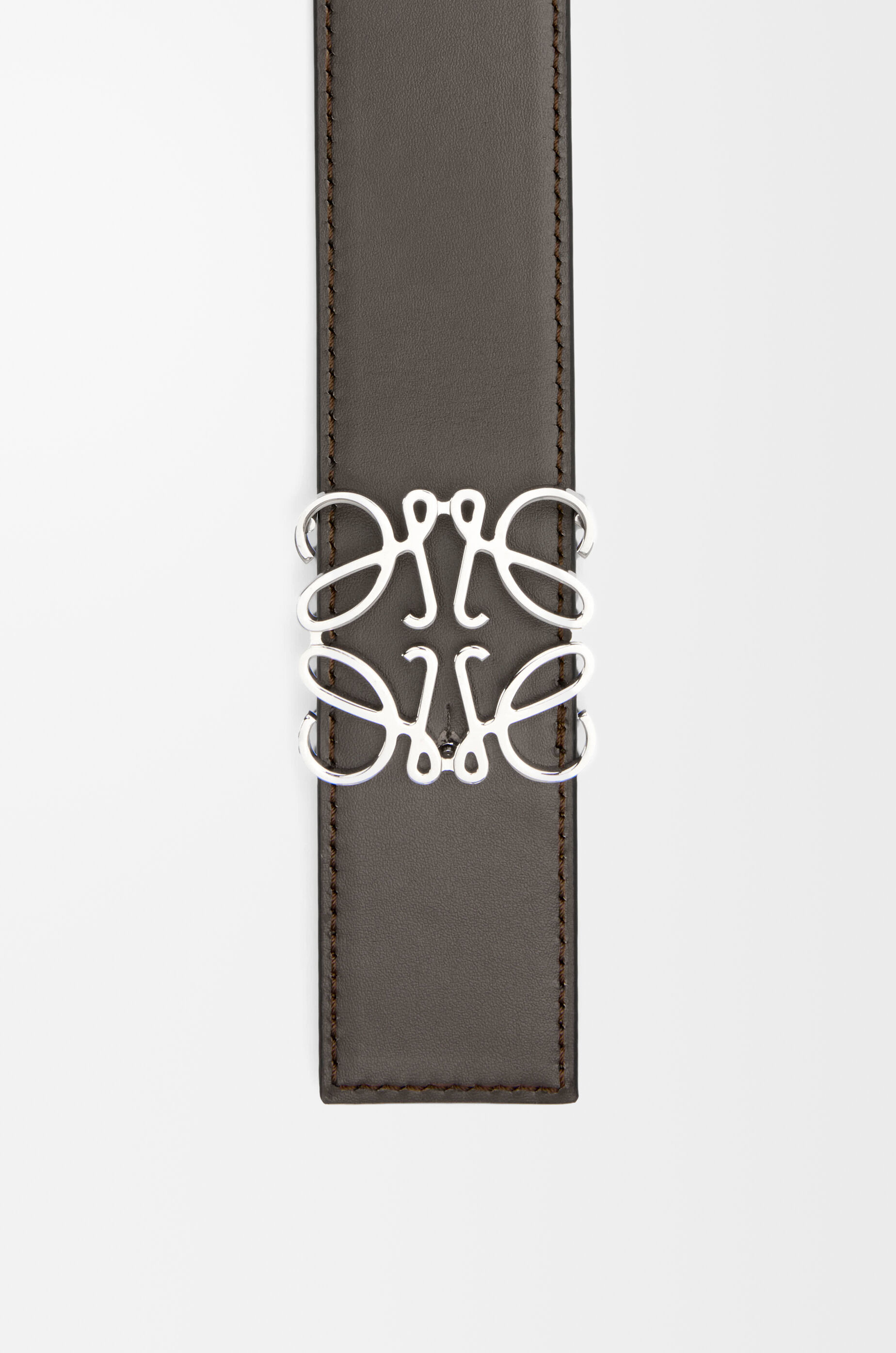 リバーシブル アナグラム ベルト（スムースカーフ） グレー - LOEWE