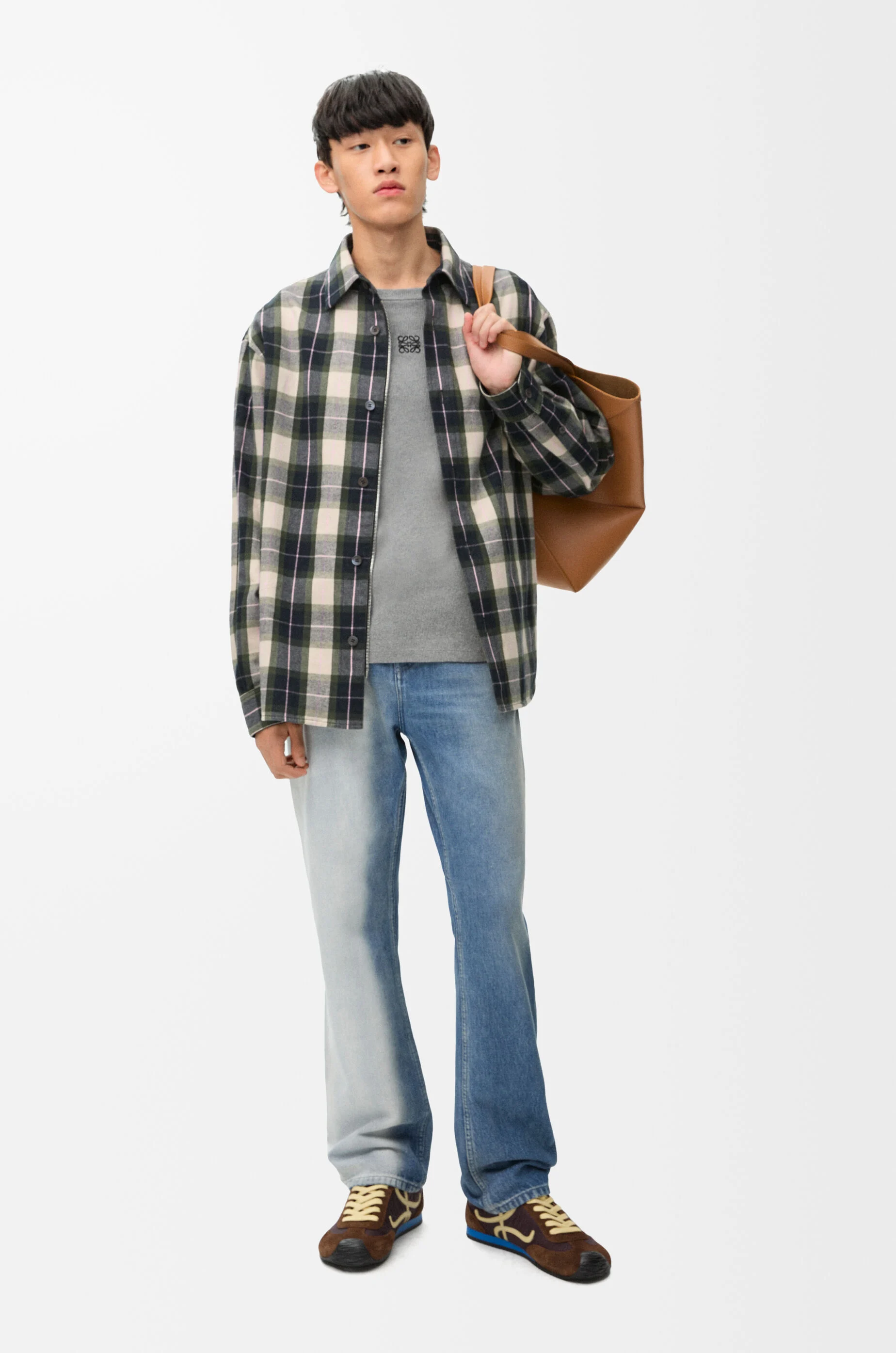 オーバーサイズフィット ロングスリーブ Tシャツ（コットン） グレー