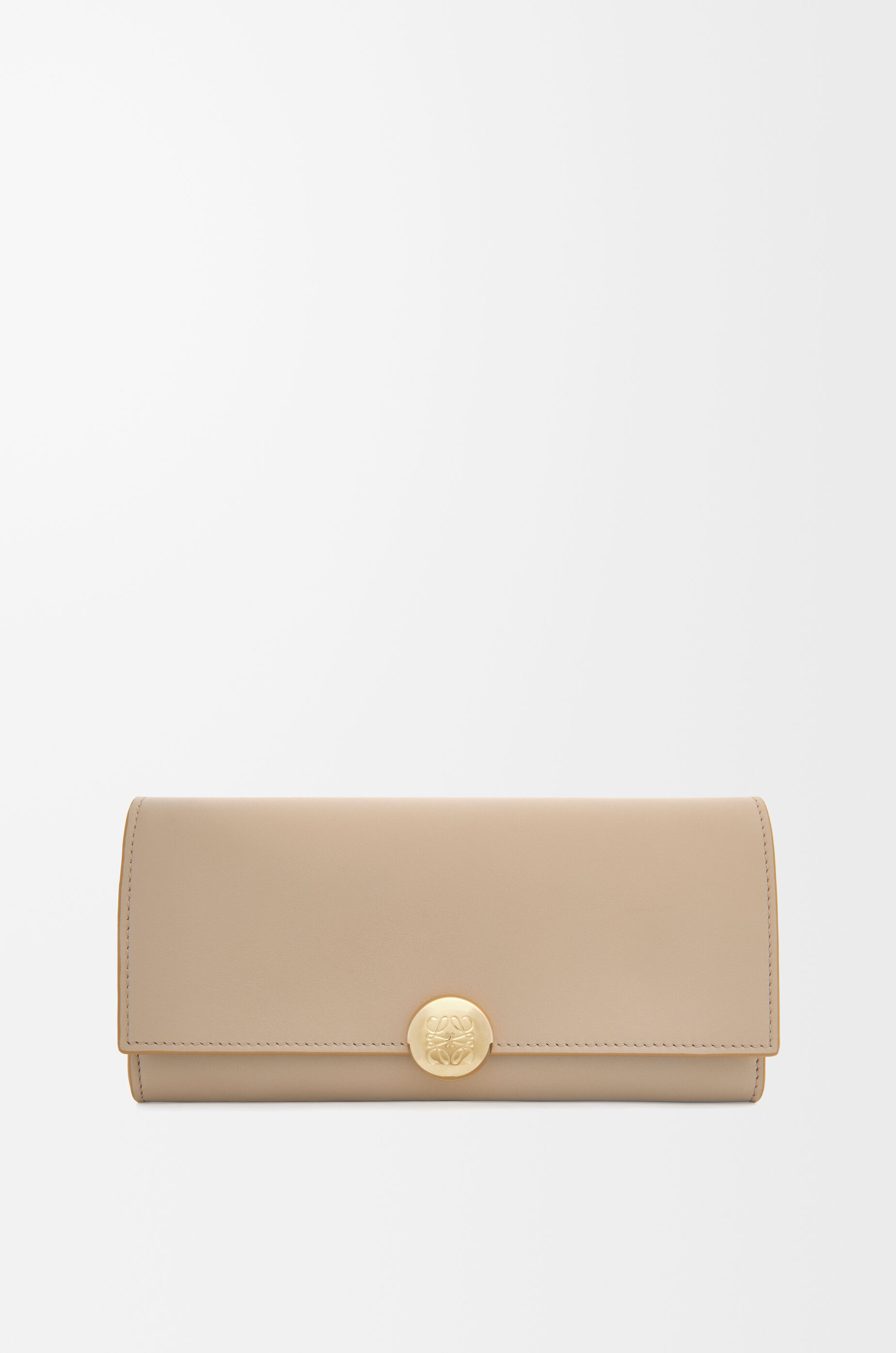 Pebble continental wallet in shiny nappa calfskin Beige - LOEWE