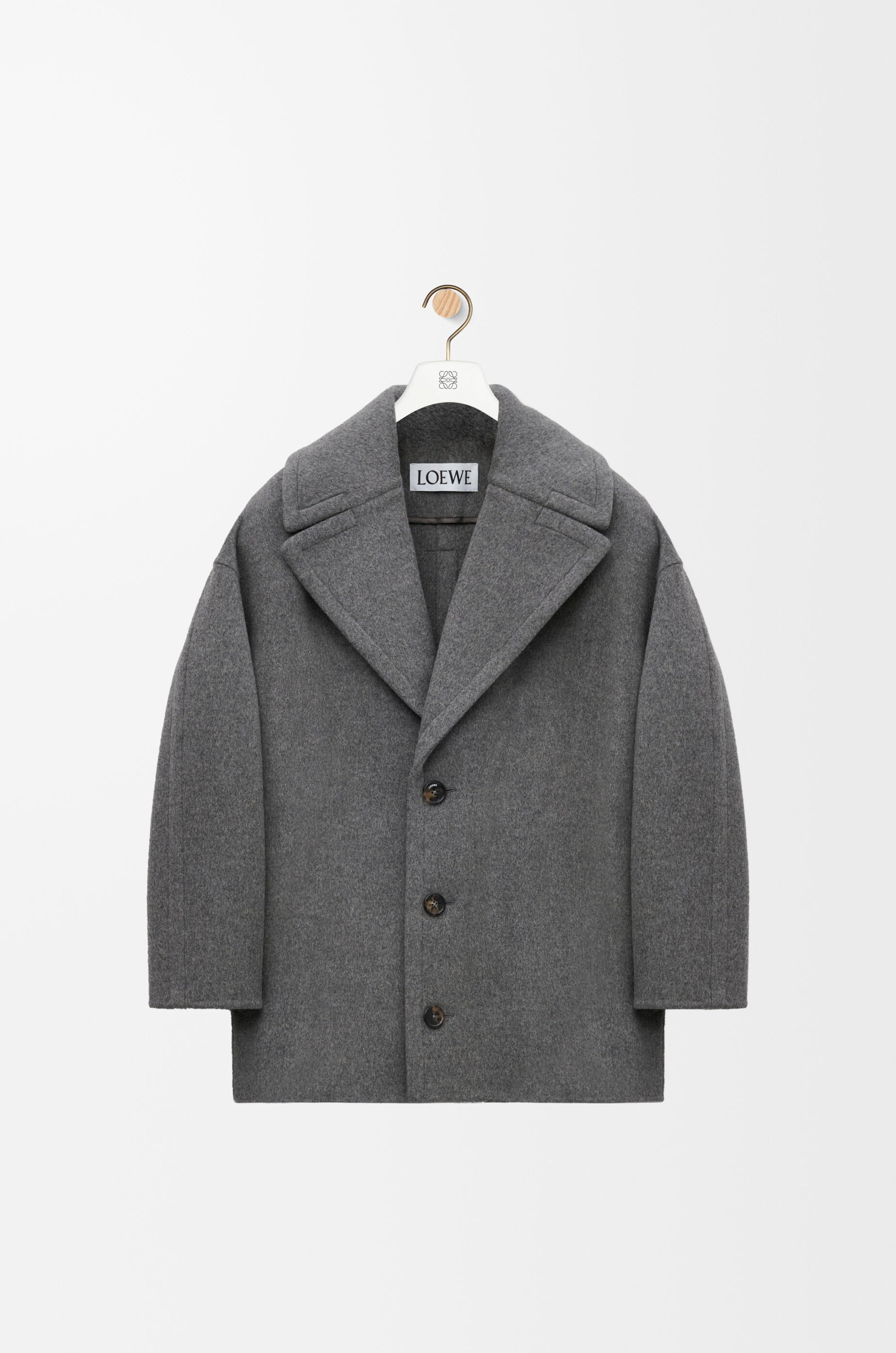 Short coat in wool Grey - LOEWE