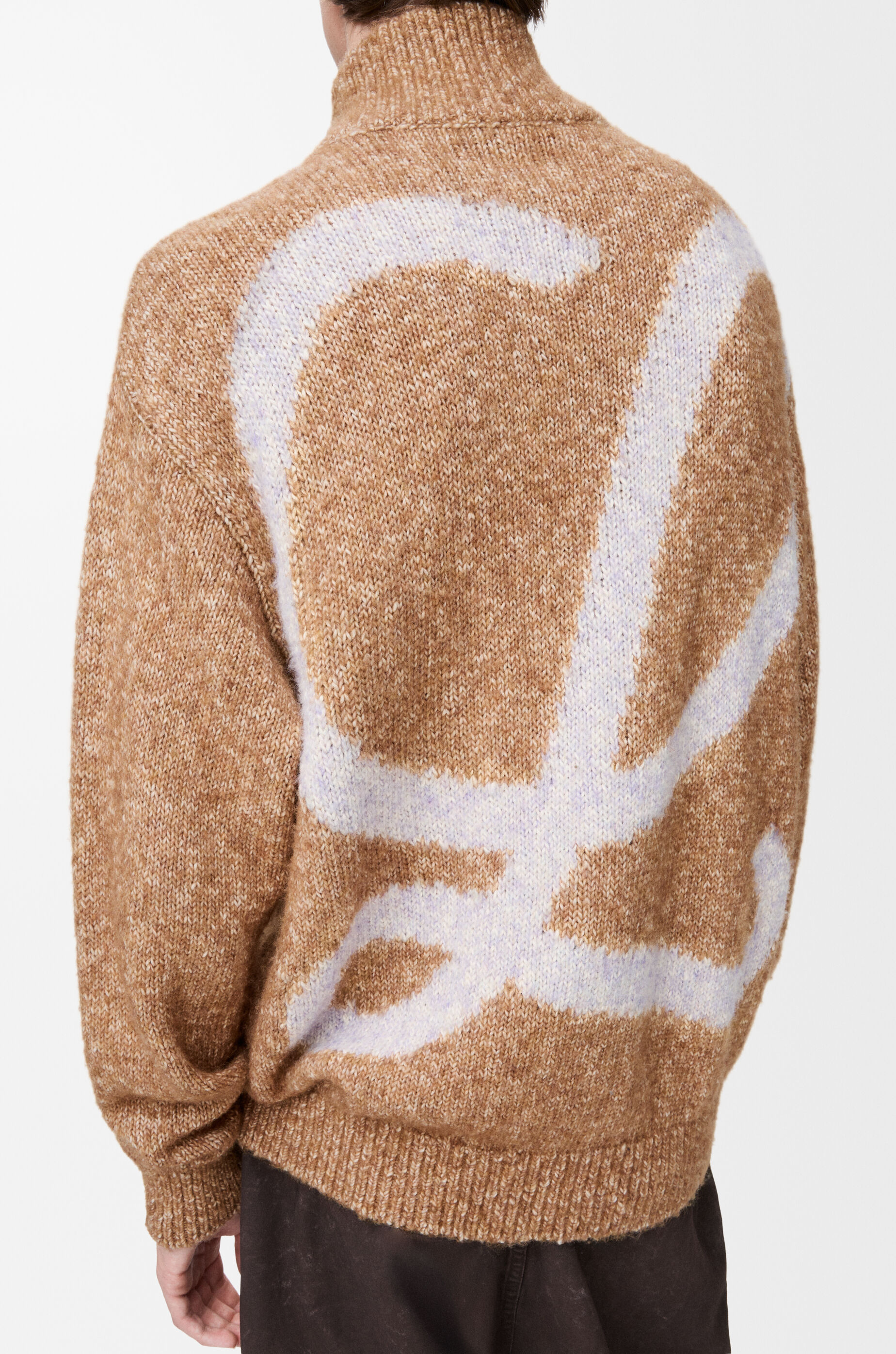 Zip-up cardigan in cotton, linen and wool Beige - LOEWE USA