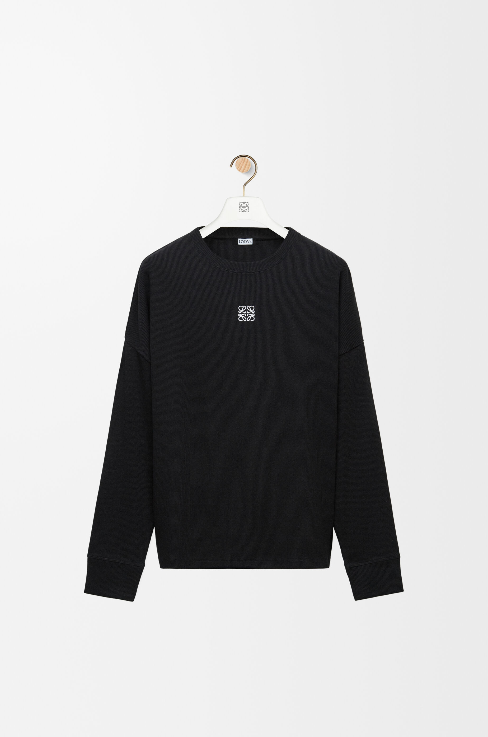 オーバーサイズフィット ロングスリーブ Tシャツ（コットン） ブラック