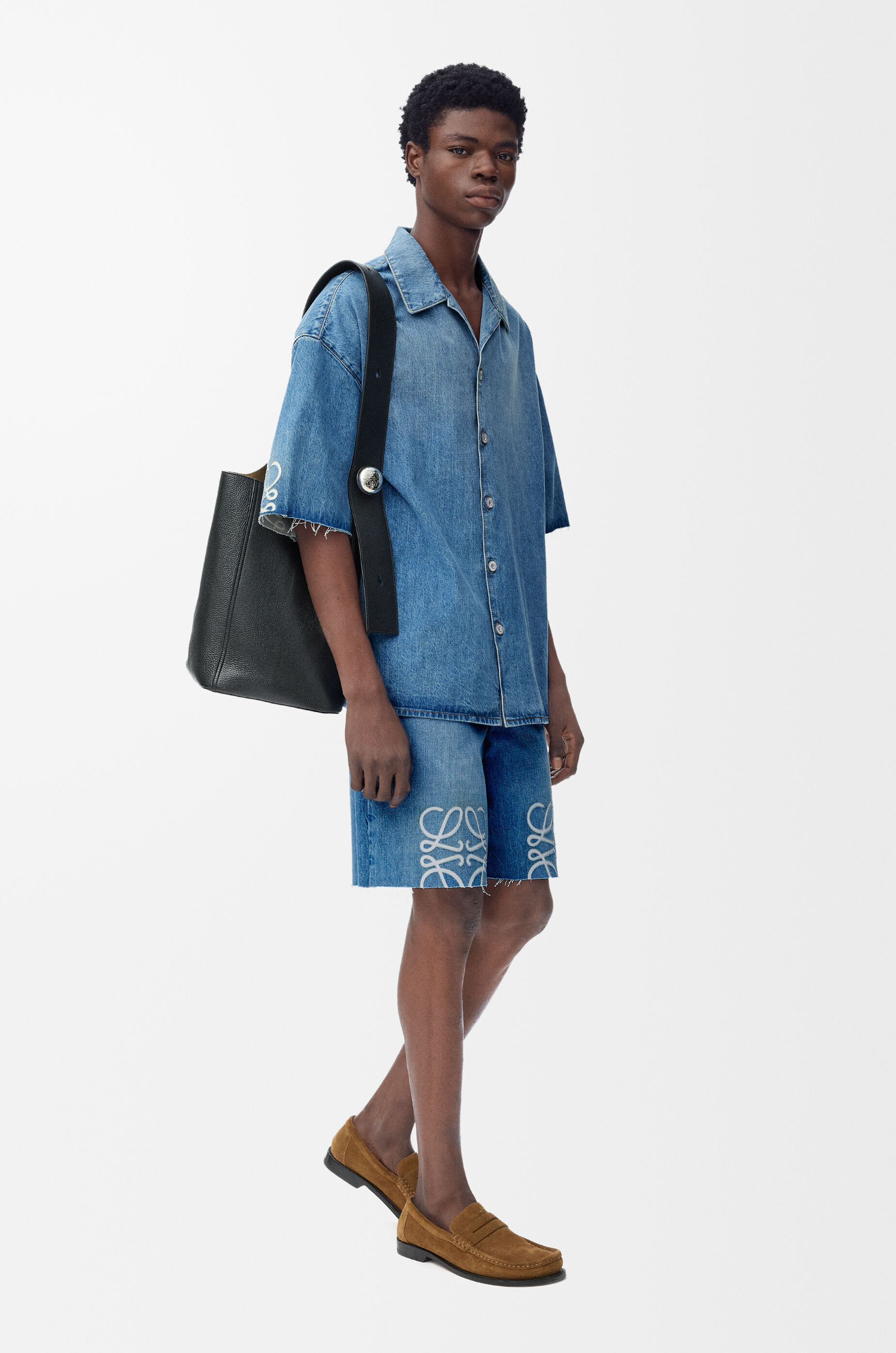 Anagram short sleeve shirt in denim Blue - LOEWE