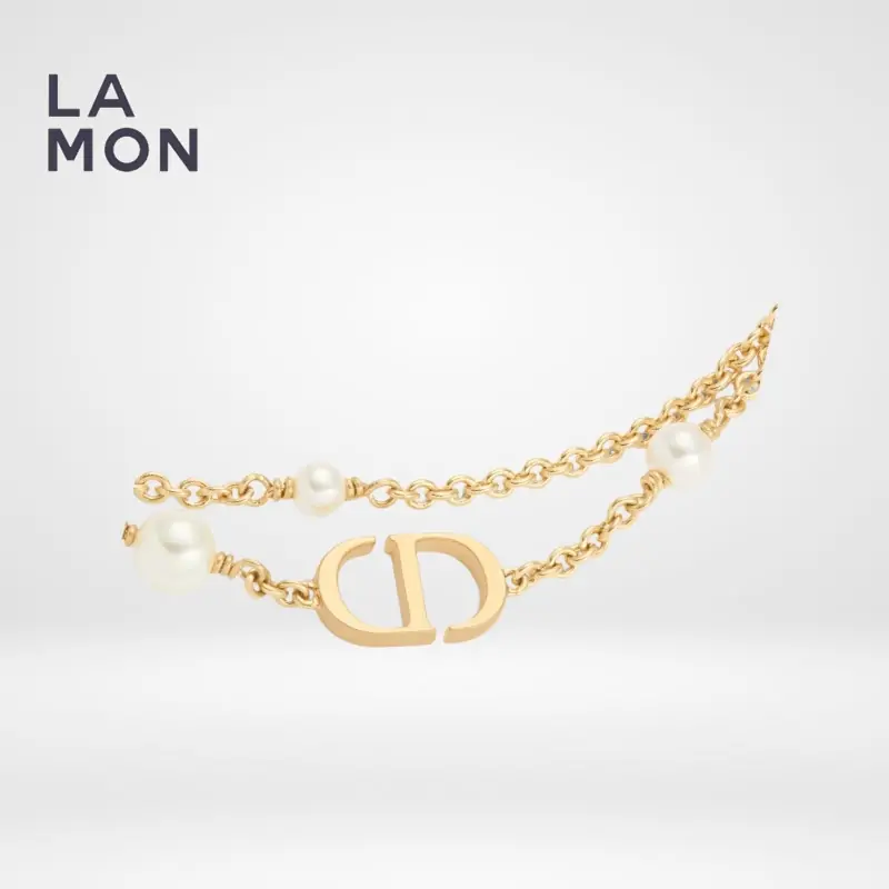 ディオール ネックレス DIOR Petit CD Necklace メタル レジン パール