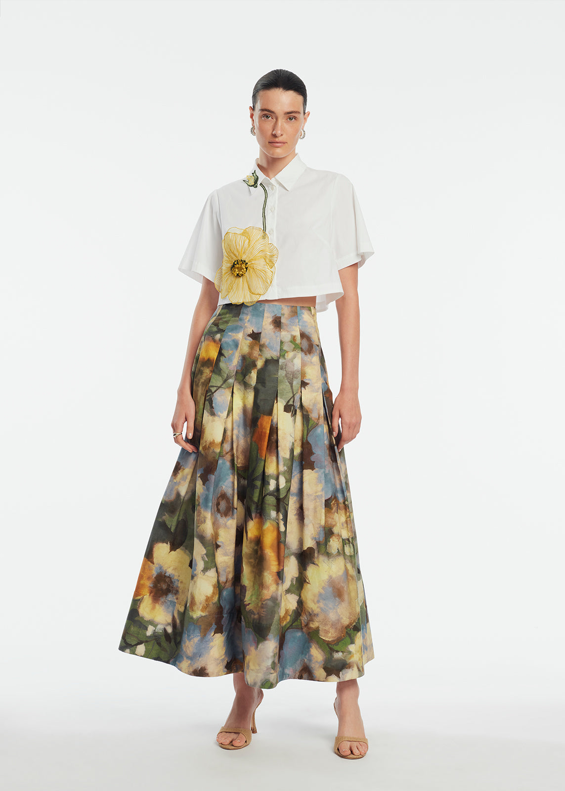 Metallic Floral Jacquard Wide Leg Pant – Lela Rose