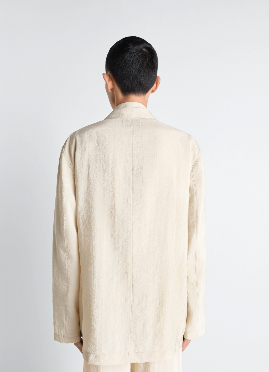 ドライシルクのソフトダブルブレストジャケット - Oat Milk - ドライ
